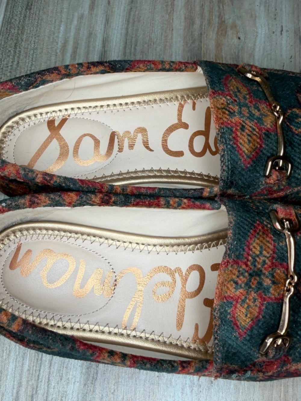 Sam Edelman Loraine Bit Loafer Flats Corduroy Tapastry Women Sz 4.5 - Picture 8 of 10